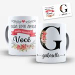Arte para Caneca Amigas Alfabeto Floral - Imagem 7