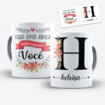 Arte para Caneca Amigas Alfabeto Floral - Imagem 8