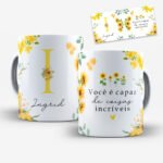 Arte para Caneca Alfabeto Floral Girassol - Imagem 7