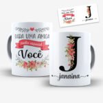 Arte para Caneca Amigas Alfabeto Floral - Imagem 10