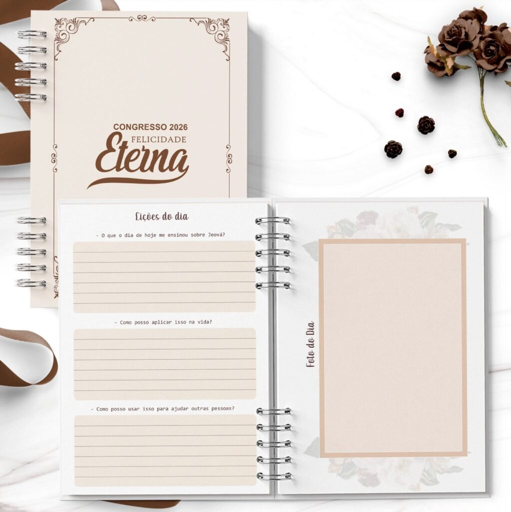 Caderno Congresso 2026 Felicidade Eterna NEUTRO COM TEMA (Bicho Papel) - Imagem 2
