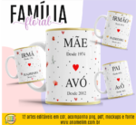 Família Floral - Artes para Caneca