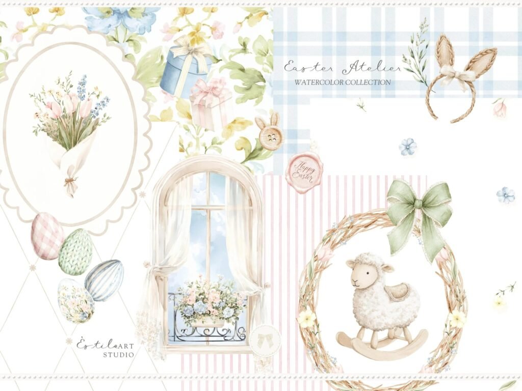 Conjunto de Clipart de Páscoa em Aquarela - Imagem 7