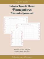 Planejadores Mensal e Semanal Coleção Laços & Rosas - Imagem 4