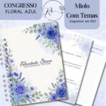Caderno para o Congresso 2026 - Floral Azul COM Tema (Re Castori) - Imagem 2