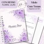 Caderno para o Congresso 2026 - Floral Lilás COM Tema (Re Castori) - Imagem 2