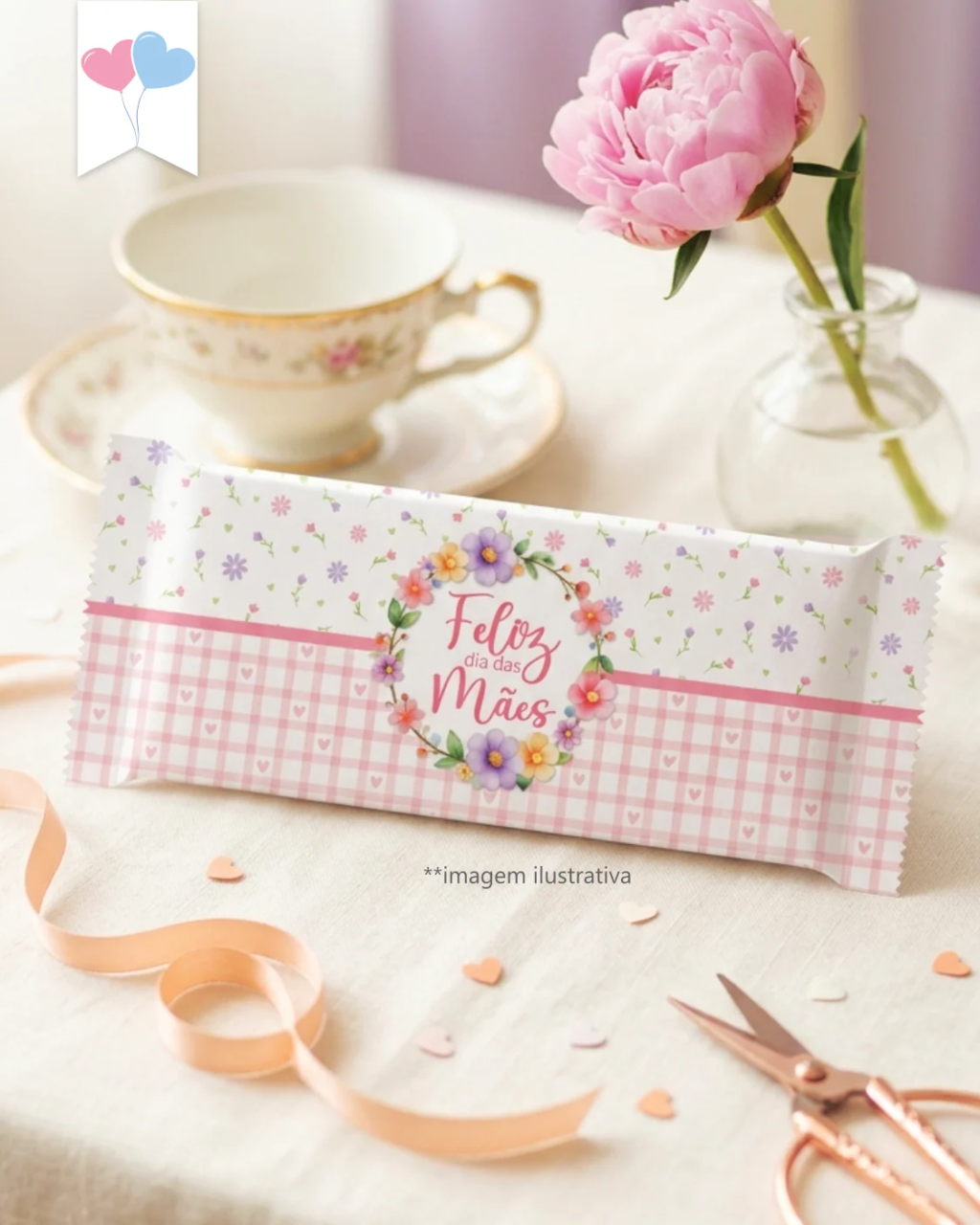 Kit Printable - Arte para Chocolates - Dia das Mães Modelo 2 (Balloon) - Imagem 2