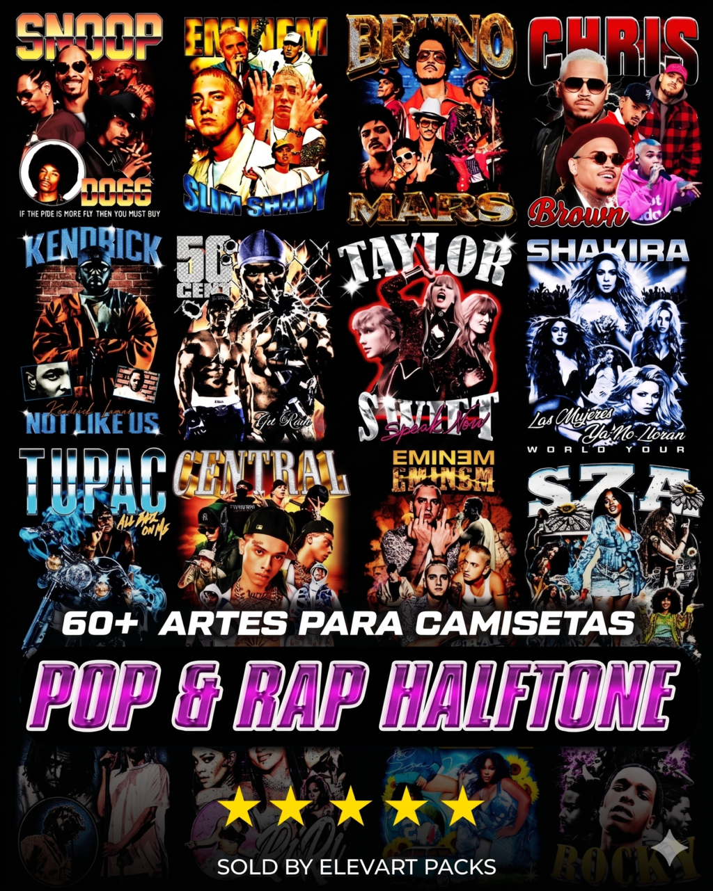 Rap e Pop +60 Artes Camisas - Imagem 2