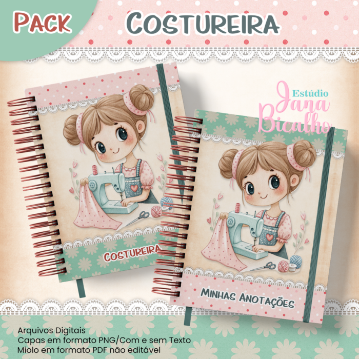 1-Pack-Costureira PACK Caderno A5 Costureira + Caderno A5 Controle de Pedidos Costureira - Imagem 1