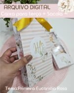 Caixa + Sacola para Terços - Primeira Eucaristia Rosa - Imagem 5