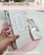 Caixa + Sacola para Terços - Primeira Eucaristia Rosa - Imagem 4