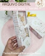Caixa + Sacola para Terços - Primeira Eucaristia Rosa - Imagem 2