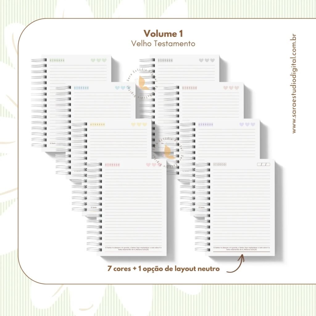 Caderno com versículos – Evangélico – Volume 1 e Volume 2 (Sara Estúdio) - Imagem 2