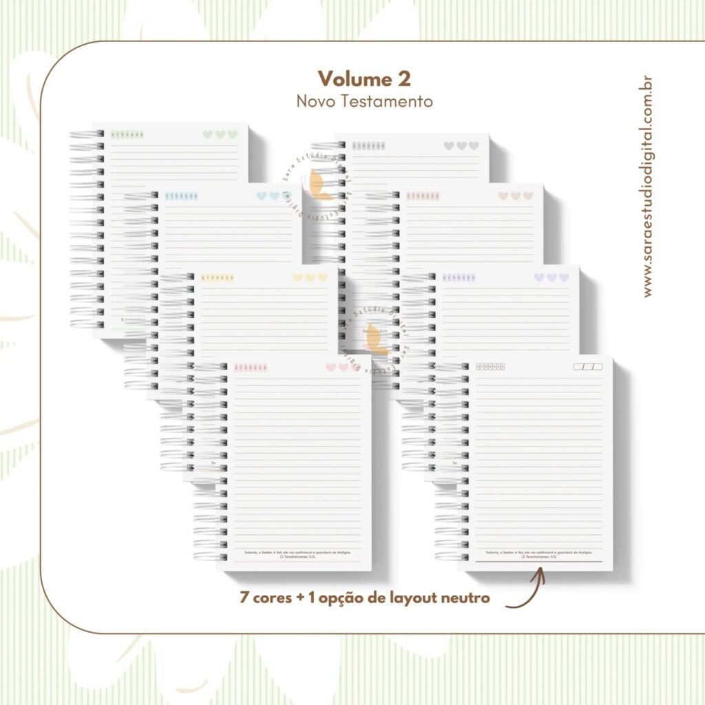 Caderno com versículos – Evangélico – Volume 1 e Volume 2 (Sara Estúdio) - Imagem 3