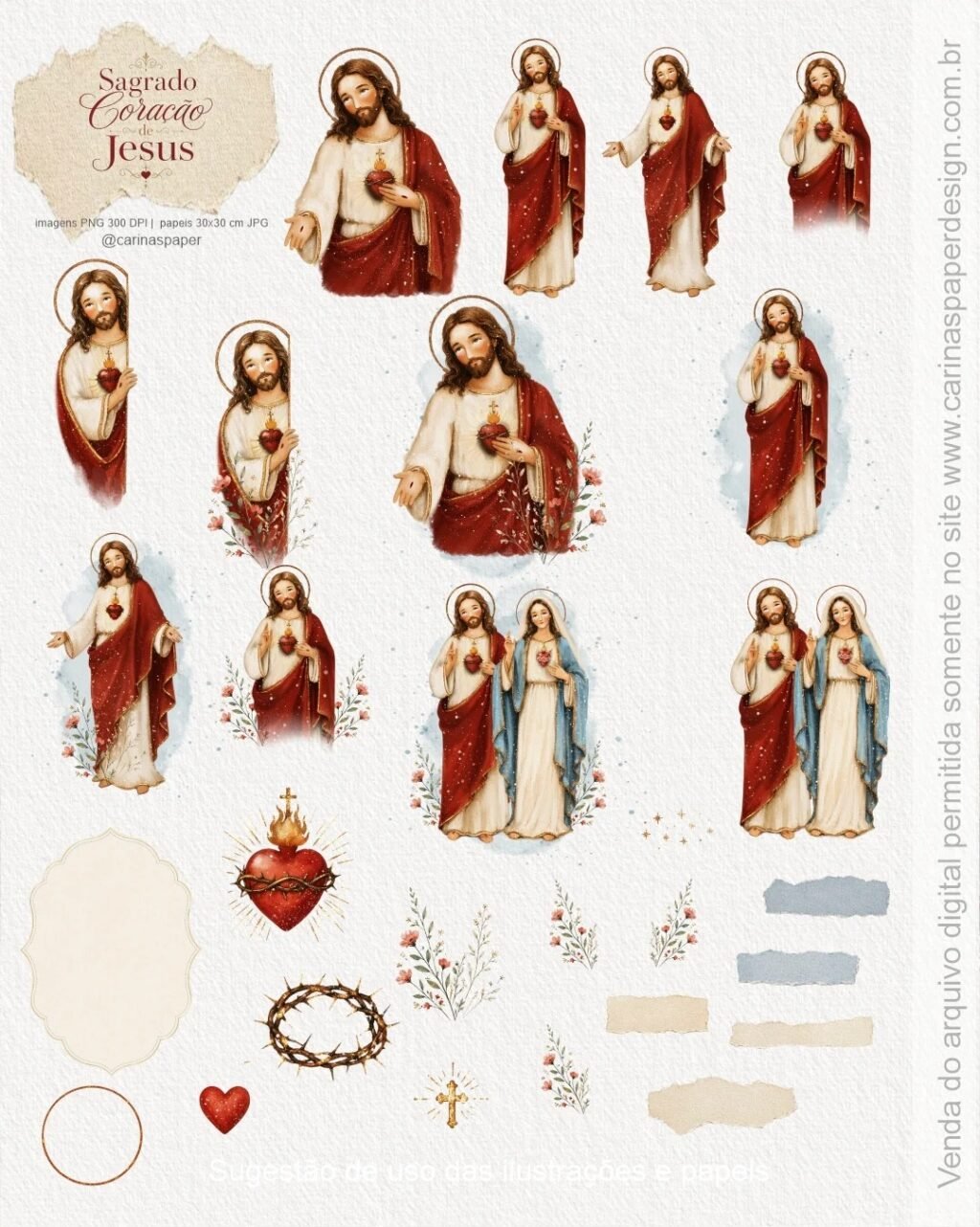 Ilustrações Sagrado Coração de Jesus 2 - Imagem 9