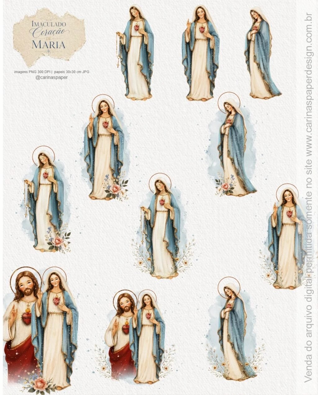Ilustrações Imaculado Coração de Maria 2 - Imagem 3
