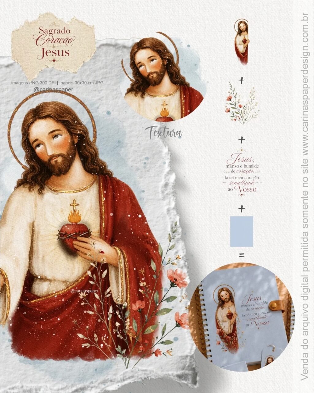 Ilustrações Sagrado Coração de Jesus 2 - Imagem 4