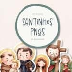 Santinhos PNG - Kit Digital