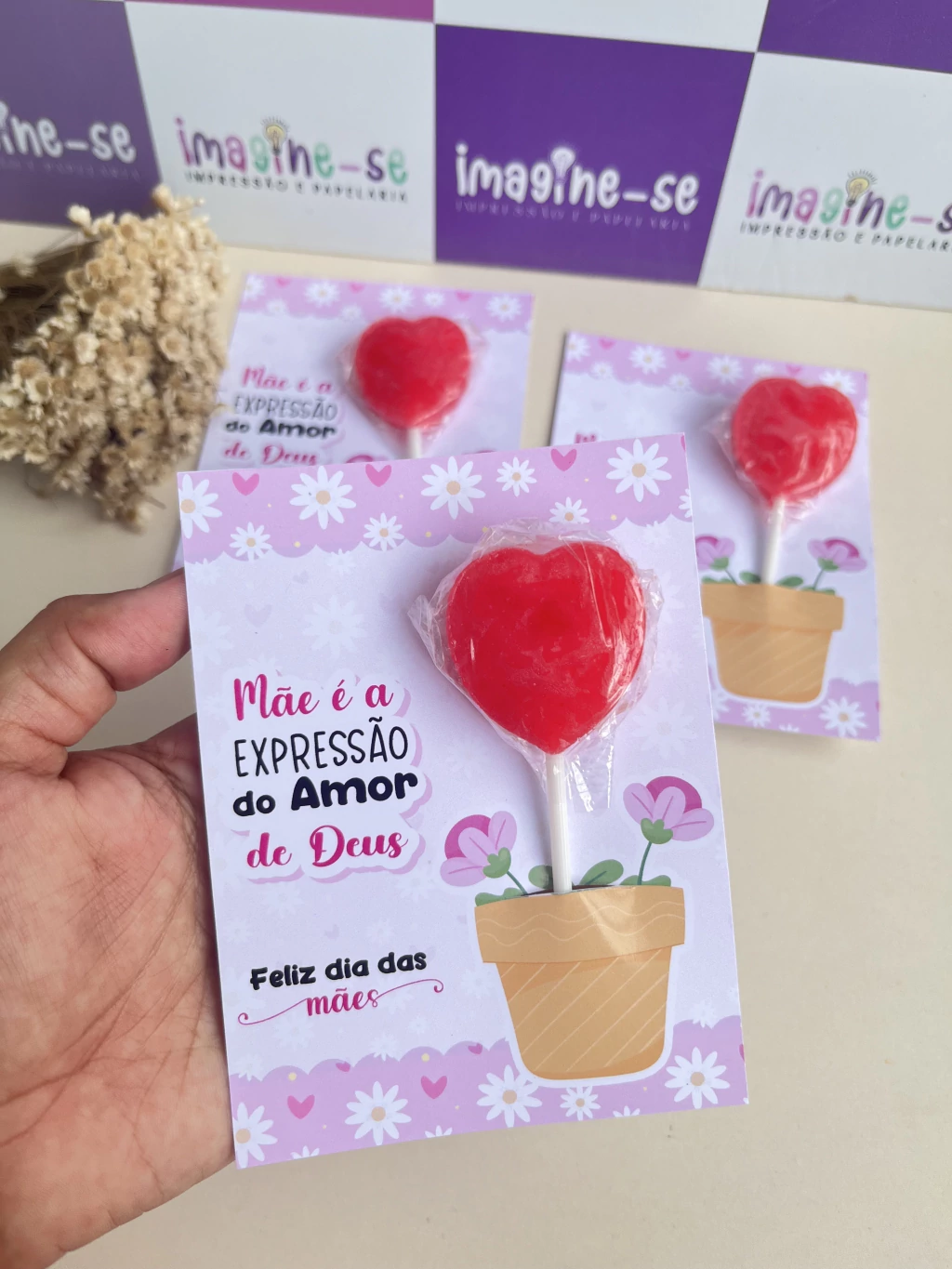 Cartão para PIRULITO_ DIA DAS MÃES Cartão Pirulito Dia das Mães - Imagem 1