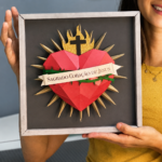 Quadro Sagrado Coração de Jesus com Moldura de Papel