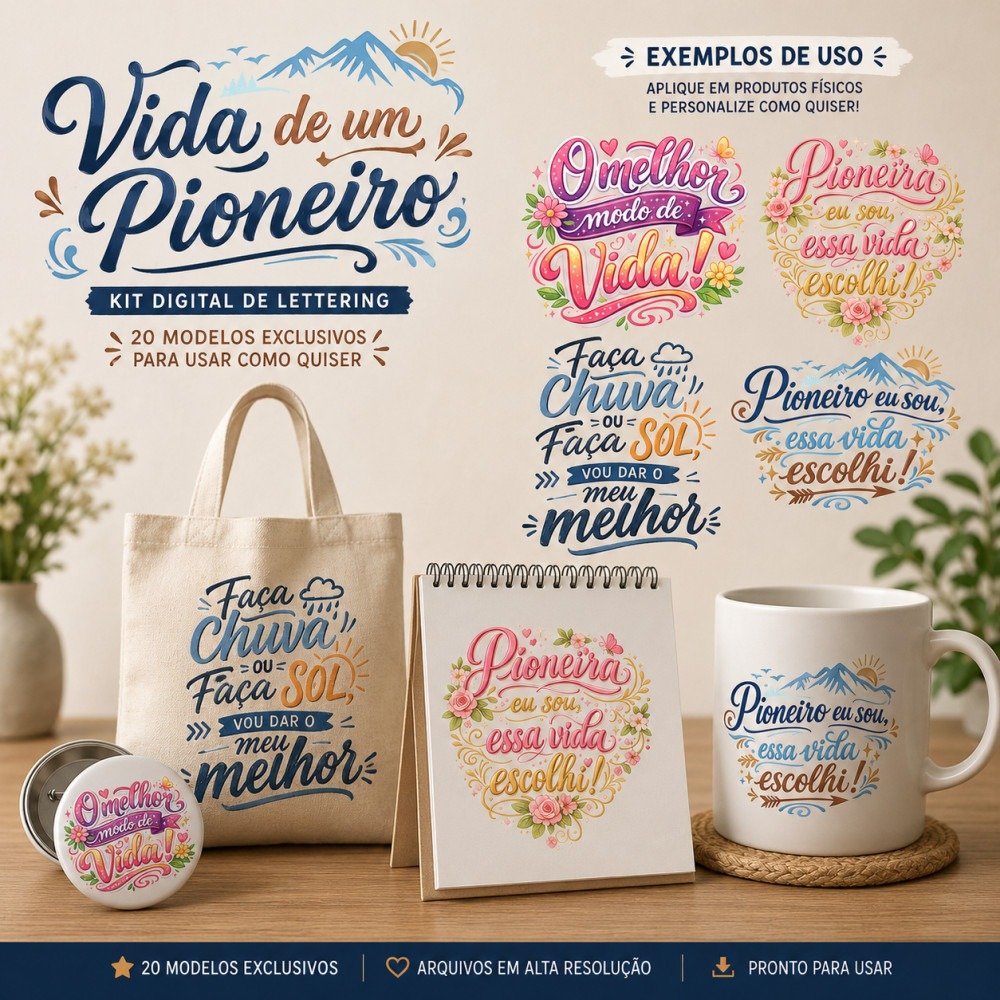 large (5) Lettering - Vida de um Pioneiro (Rê Castori) - Imagem 1