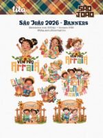 São João 2026 - Combo Ilustrações e Papéis + BRINDE Copa Junina (Tita) - Imagem 3