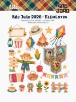 São João 2026 - Combo Ilustrações e Papéis + BRINDE Copa Junina (Tita) - Imagem 5