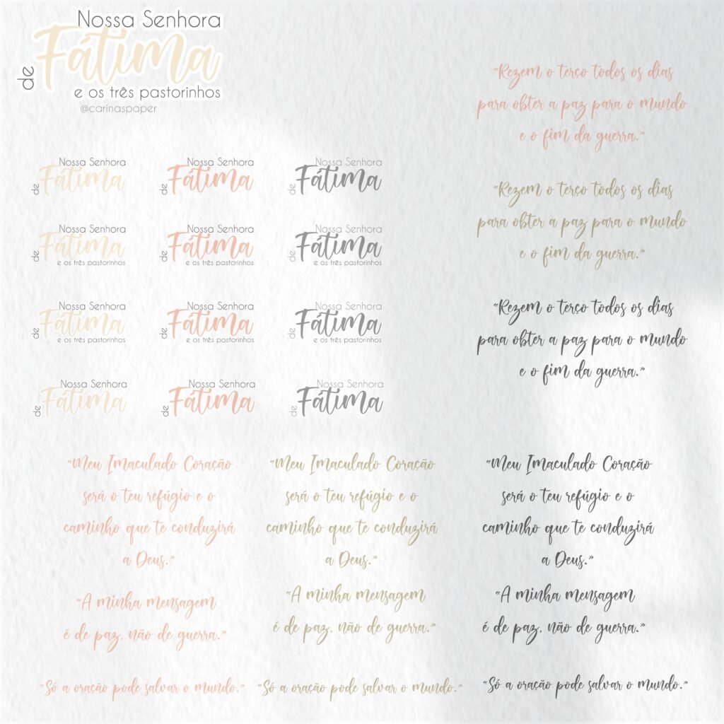 Nossa Senhora de Fátima e o três pastorinhos Versão 2 (Santinhos) - Kit Digital - Imagem 5