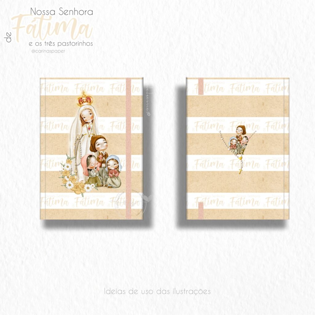 Nossa Senhora de Fátima e o três pastorinhos Versão 2 (Santinhos) - Kit Digital - Imagem 3