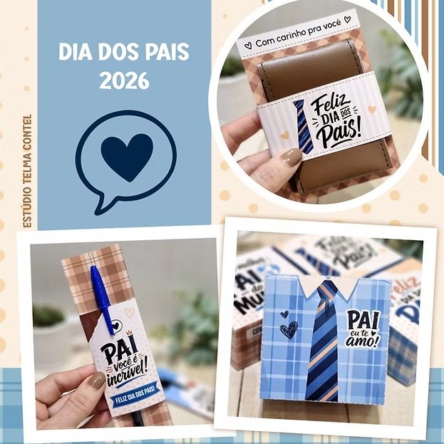 Printables completo + imagens e fundos - Dia dos Pais 2026 (Telma Contel) - Imagem 1
