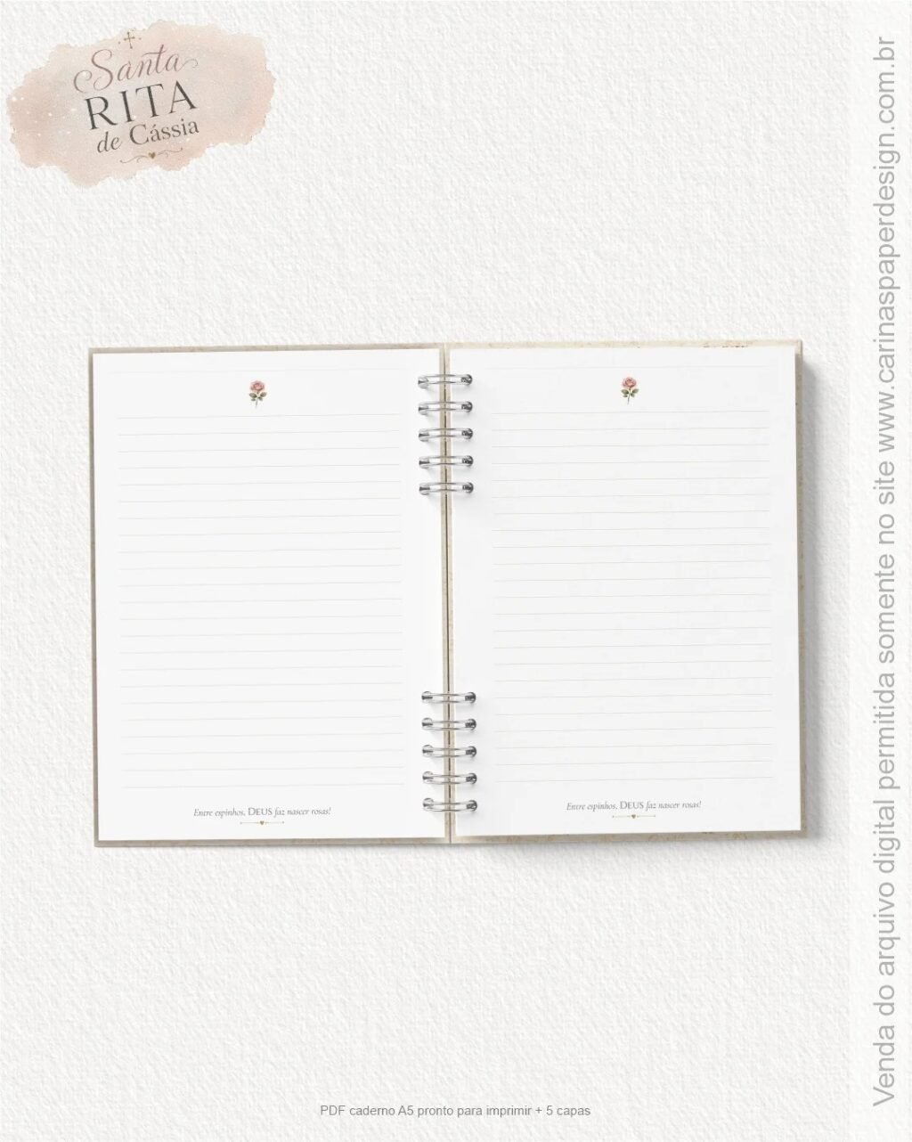 PDF Caderno Santa Rita de Cássia+ 5 Capas (Carinas Paper) - Imagem 4