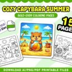 Capivara Summer - Livro de Colorir