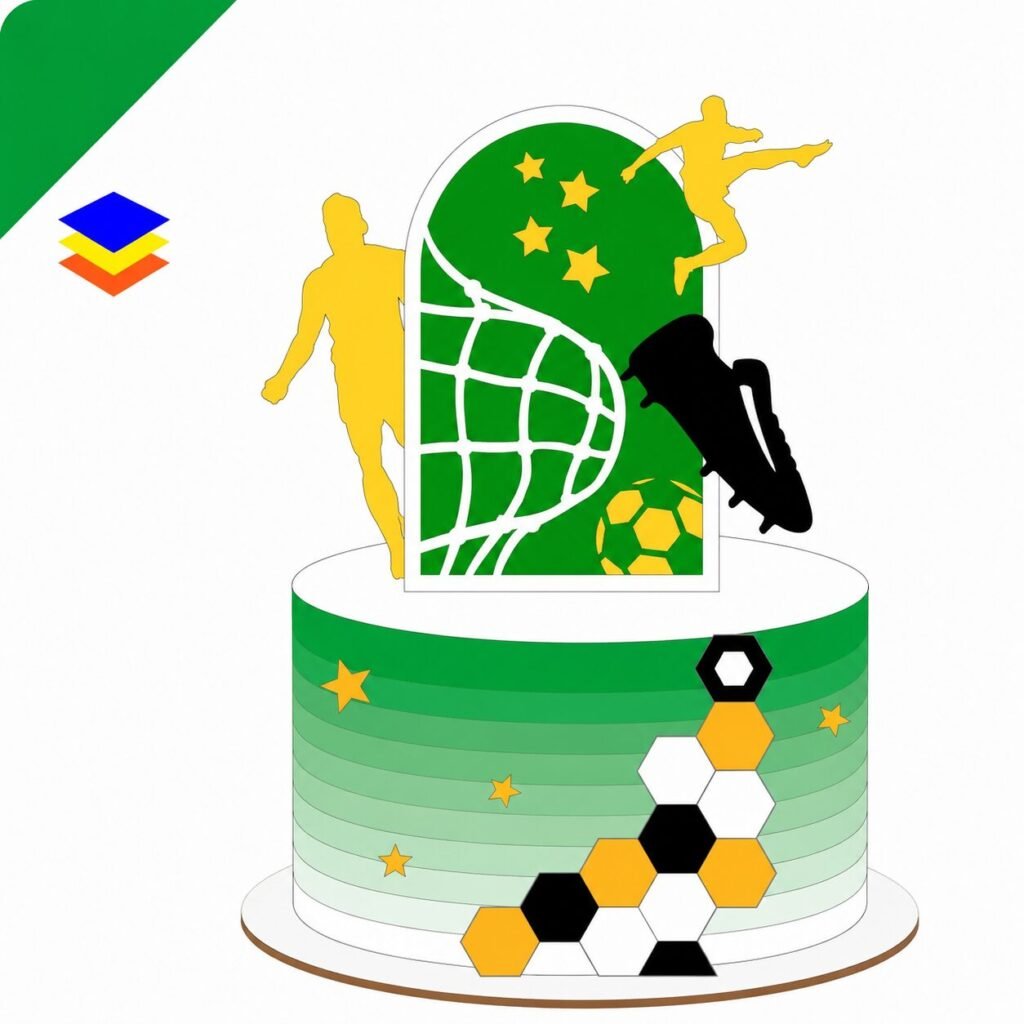 Futebol Arco Gol - Topo de Bolo - Imagem 1