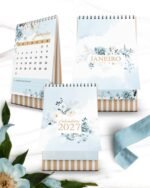 Kit Calendários 2027 Coleção Floral Azul (Bicho Papel) - Imagem 2
