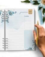 COMBO 8 Agendas 2027 e Permanente COM VERSÍCULOS e SEM VERSÍCULOS Floral Azul (Bicho Papel) - Imagem 3