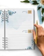 COMBO 8 Agendas 2027 e Permanente COM VERSÍCULOS e SEM VERSÍCULOS Floral Azul (Bicho Papel) - Imagem 9