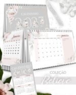Kit Calendários 2027 de Mesa A5 A6 e Calendário Marca Página Believe (Bicho Papel)