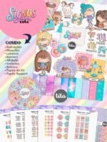 Signos Cute - Combo Ilustrações e papéis (Tita)