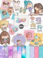 Signos Cute - Combo Ilustrações e papéis (Tita) - Imagem 8