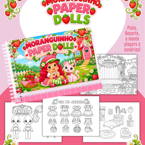 Moranguinho - Livro Colorir A5 (Paper Dolls)