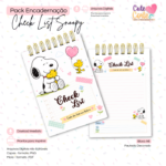 Pack Planejador Snoopy – Bloco Decorado A5 + CheckList A6 + Extras - Imagem 2