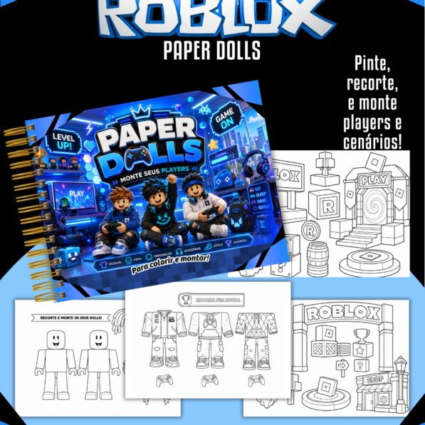 Roblox - Livro Colorir A5 (Paper Dolls)