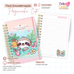 Preguicinha Cute – Caderno Pautado A5 + Bloquinho A6 + Extras - Imagem 3