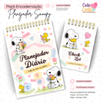 Pack Planejador Snoopy – Bloco Decorado A5 + CheckList A6 + Extras - Imagem 4
