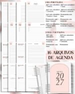 Combo 16 Agendas Femininas Neutra 2027 PERMANENTE Versículos Frases Horários (Bicho Papel)