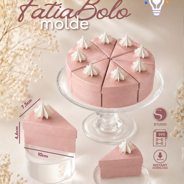 Molde Caixa 8 Fatias de Bolo