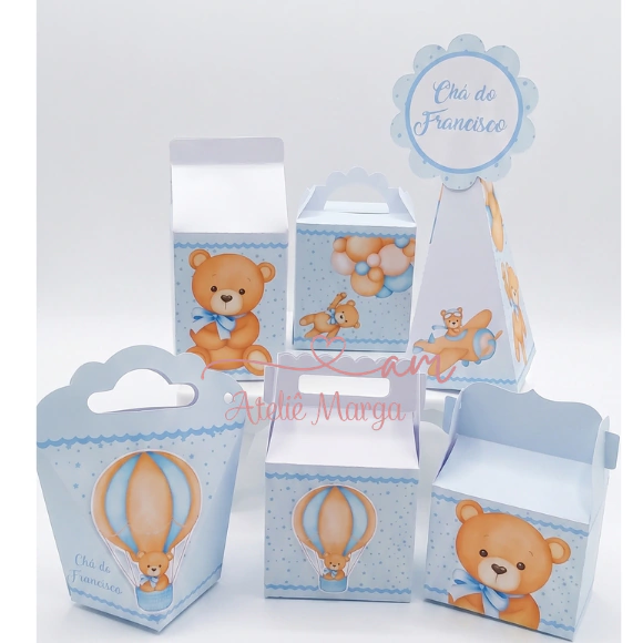 Chá de Bebê Ursinho Azul - Kit Festa Pronta