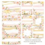 Fundos FLORAIS Aquarela - Kit Digital - Imagem 4