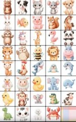 Cliparts Animais Aquarela - Kit Digital - Imagem 2