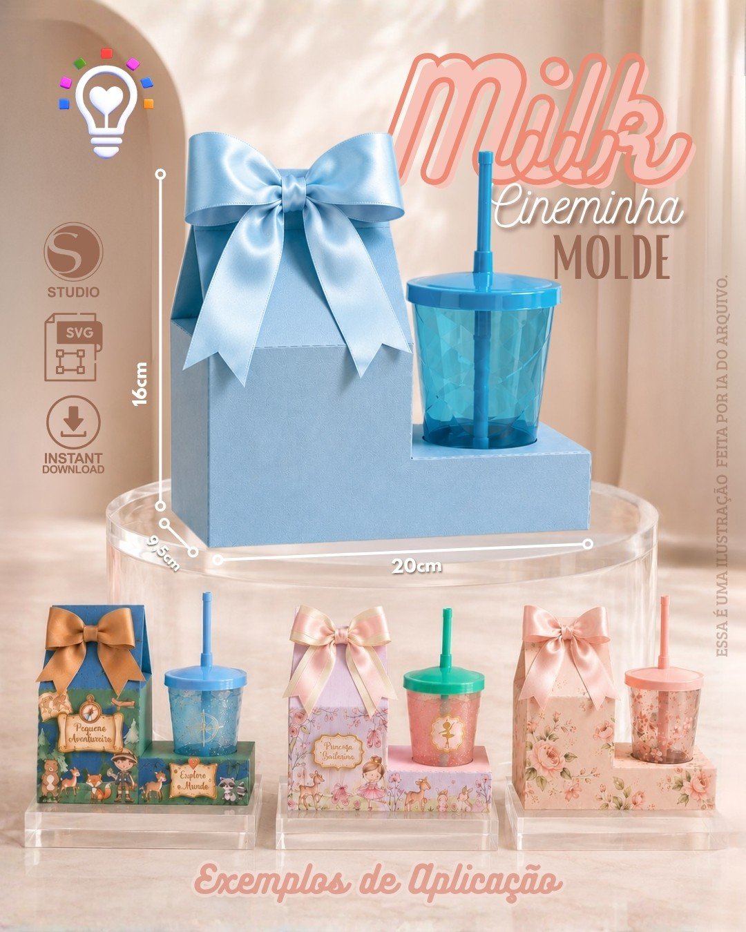 Molde Caixa Milk com Copo Twister - Imagem 1
